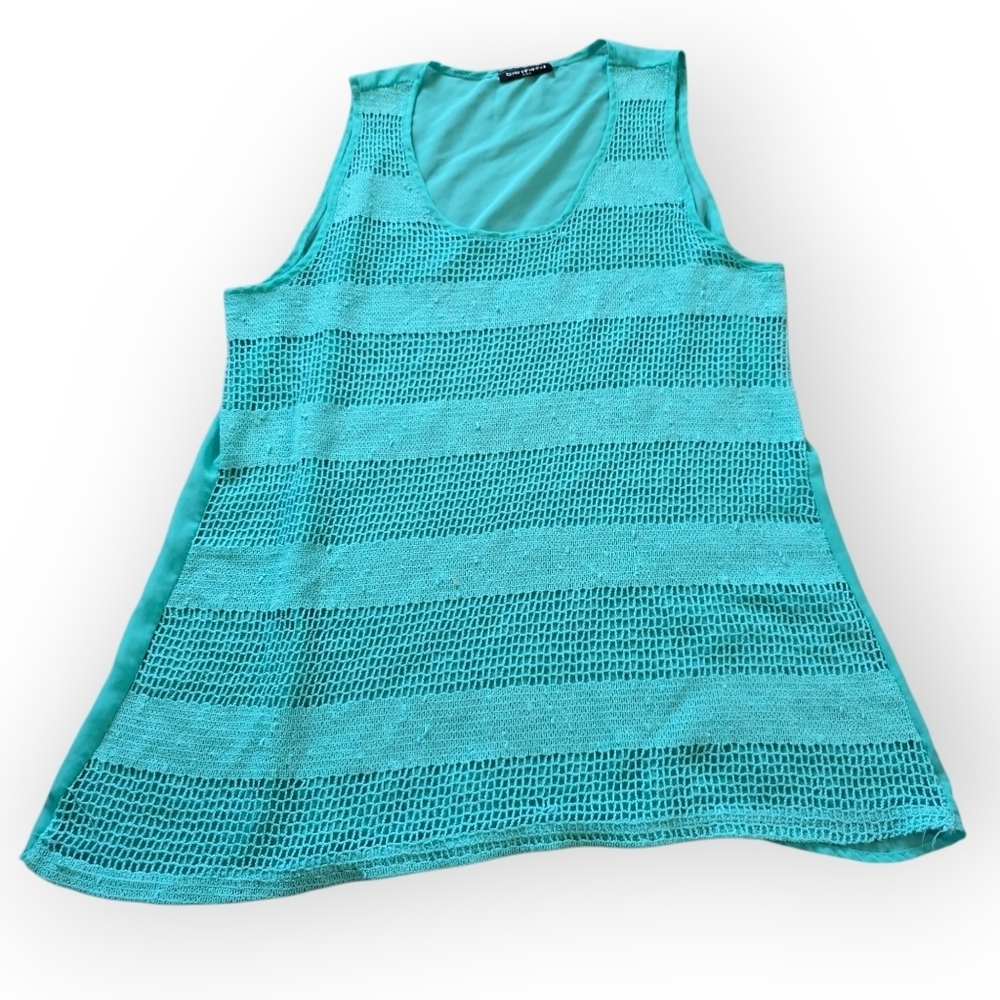 Bundle Of 2 Cantata Crochet Tanks, Pink And Turquoise - Picture 2 of 8